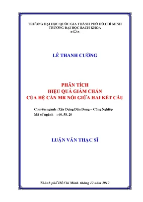 Phân tích hiệu quả giảm chấn của hệ cản MR nối giữa hai 