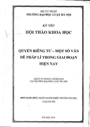 Kỷ yếu hội thảo khoa học: Quyền riêng tư và vấn đề pháp