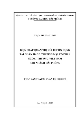 Biện Pháp Quản Trị Rủi Ro Tín Dụng Tại Ngân Hàng Ngoại