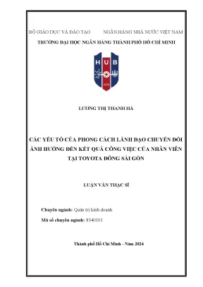 Phong cách lãnh đạo chuyển đổi ảnh hưởng đến hiệu suất