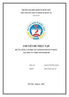 Chuyên đề thực tập: Nâng cao hiệu quả kinh doanh xuất 
