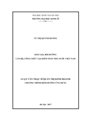 Đào tạo cán bộ công chức tại Kiểm toán Nhà nước Việt