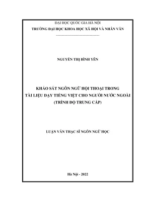 Khảo sát ngôn ngữ hội thoại trong tài liệu dạy tiếng