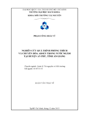 Nghiên cứu quá trình phóng thích và chuyển hóa arsen