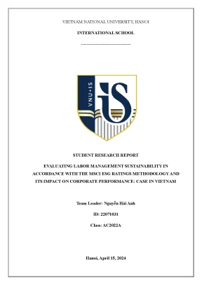 Đánh giá quản lý lao động bền vững theo phương pháp MSCI 