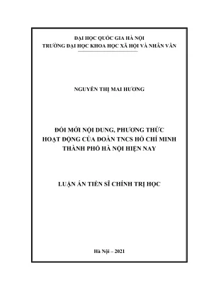 Luận án tiến sĩ: Đổi mới hoạt động Đoàn Thanh niên Cộng