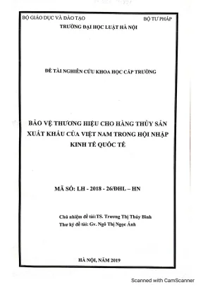 Nghiên cứu bảo vệ thương hiệu thủy sản xuất khẩu Việt