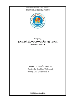 Bài giảng lịch sử Đảng Cộng sản Việt Nam: Tóm tắt và ý nghĩa