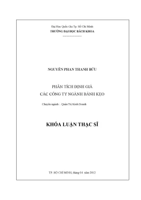 Phân Tích Định Giá Các Công Ty Ngành Bánh Kẹo Trong Luận