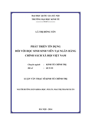 Tín dụng cho sinh viên: Nghiên cứu phát triển tại Ngân