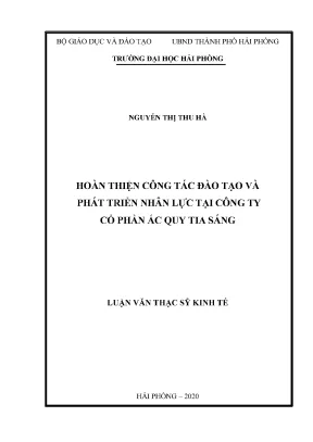 Hoàn Thiện Đào Tạo Và Phát Triển Nhân Lực Tại Công Ty Cổ