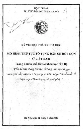 Mô Hình Thủ Tục Tố Tụng Dân Sự Rút Gọn Ở Việt Nam: Thực 