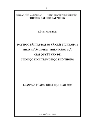 Phương pháp dạy học Toán lớp 11: Phát triển năng lực