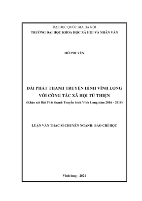 Luận Văn Thạc Sĩ Báo Chí: Công Tác Xã Hội Từ Thiện Tại 