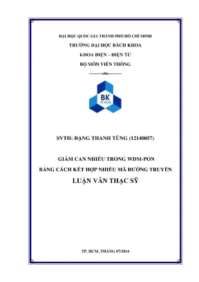Giảm Can Nhiễu Trong WDM-PON Bằng Cách Kết Hợp Nhiều Mã