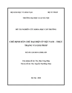 Nghiên cứu thực trạng và giải pháp chế định dân chủ đại