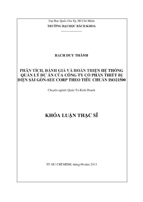 Phân tích và hoàn thiện hệ thống quản lý dự án theo ISO