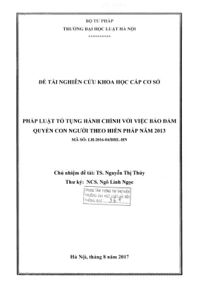 Nghiên cứu pháp luật tố tụng hành chính và bảo đảm quyền