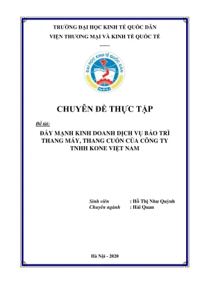 Chuyên đề thực tập: Đẩy mạnh kinh doanh dịch vụ bảo trì 