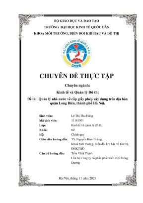 Chuyên đề thực tập quản lý cấp giấy phép xây dựng tại