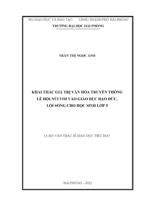 Luận văn thạc sĩ: Khai thác giá trị văn hóa lễ hội Núi