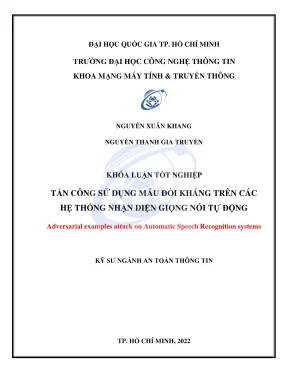 Khóa Luận Tốt Nghiệp: Tấn Công Mẫu Đối Kháng Trên Hệ 