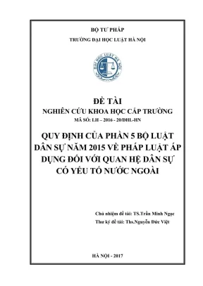 Nghiên cứu quy định phần 5 Bộ luật Dân sự 2015 về pháp