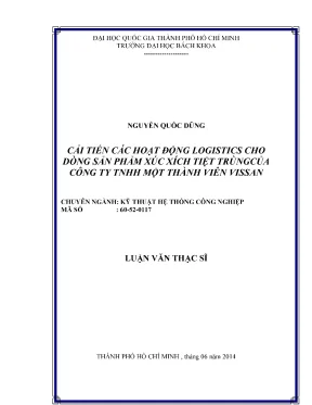Luận văn thạc sĩ: Cải tiến logistics cho dòng sản phẩm 