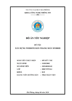 Xây Dựng Website Bán Thang Máy Hybrid Cho Khóa Luận Tốt