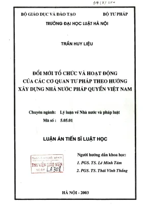 Đổi mới tổ chức và hoạt động cơ quan tư pháp hướng tới