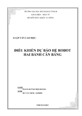 Luận Văn Thạc Sĩ: Điều Khiển Dự Báo Hệ Robot Hai Bánh