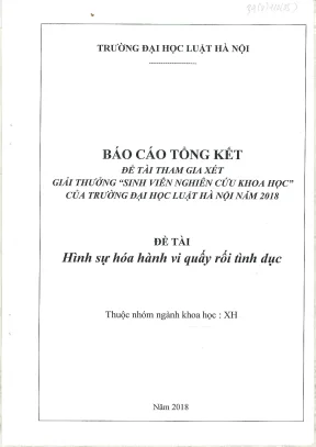 Nghiên cứu khoa học về hình sự hóa hành vi quấy rối tình