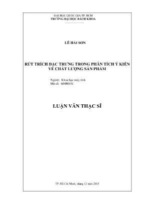 Phân Tích Ý Kiến Chất Lượng Sản Phẩm Qua Rút Trích Đặc