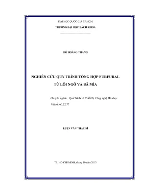 Nghiên cứu quy trình tổng hợp furfural từ lõi ngô và bã 