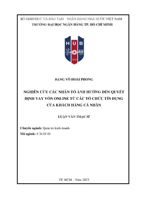 Nghiên cứu các yếu tố ảnh hưởng đến quyết định vay vốn