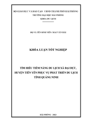 Khóa luận tốt nghiệp: Tiềm năng du lịch xã Đại Dực,