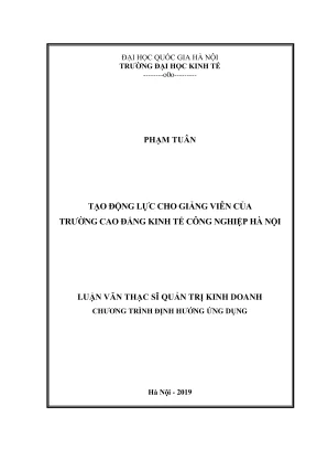Luận Văn Thạc Sĩ Quản Trị Kinh Doanh: Động Lực Cho Giảng