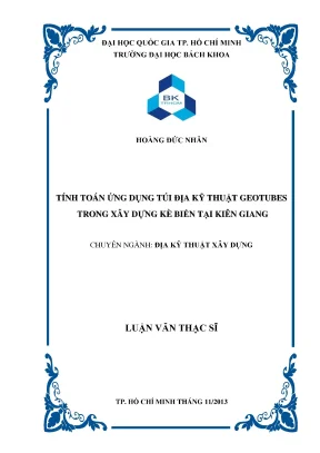 Luận Văn Thạc Sĩ: Ứng Dụng Túi Địa Kỹ Thuật Geotubes
