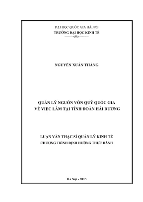 Quản lý nguồn vốn quỹ quốc gia về việc làm tại Hải Dương
