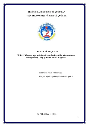 Chuyên đề thực tập: Nâng cao hiệu quả giao nhận xuất 