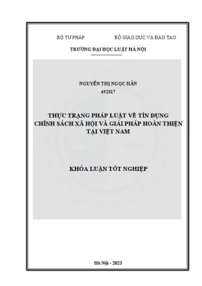 Thực trạng và giải pháp hoàn thiện pháp luật về tín dụng 