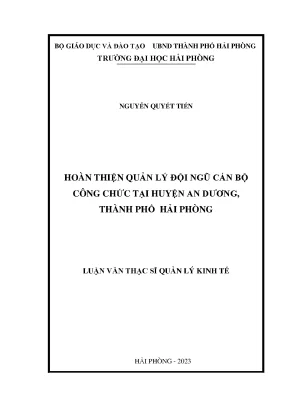 Nâng cao quản lý đội ngũ cán bộ công chức tại huyện An