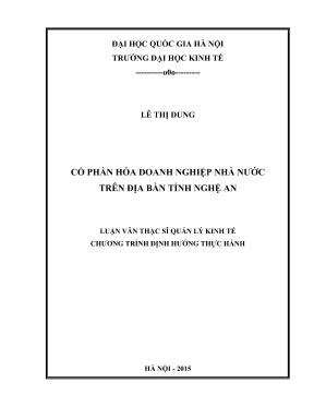 Quản lý kinh tế trong cổ phần hóa doanh nghiệp nhà nước