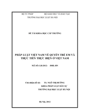 Nghiên cứu pháp luật Việt Nam về quyền trẻ em và thực 