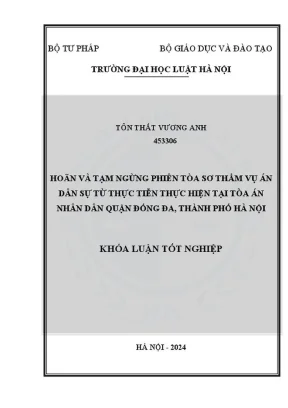 Khóa luận tốt nghiệp: Hoãn và tạm ngừng phiên tòa sơ 
