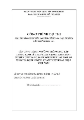 Nghiên cứu ngưỡng thông báo tập trung kinh tế theo Luật 