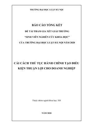 Nghiên Cứu Khoa Học: Cải Cách Thủ Tục Hành Chính Hỗ Trợ 