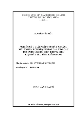 Giải pháp trụ đất xi măng giảm lún nền đường dẫn cầu đê