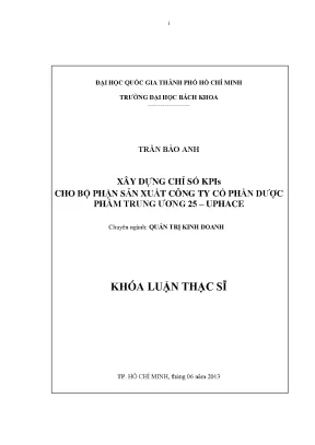 Xây dựng chỉ số KPIs cho bộ phận sản xuất tại công ty cổ