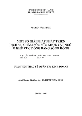 Giải pháp phát triển dịch vụ chăm sóc sức khỏe vật nuôi